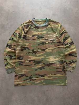 monochromatic 1980s Camo pocket longsleeve t-shirt (M)