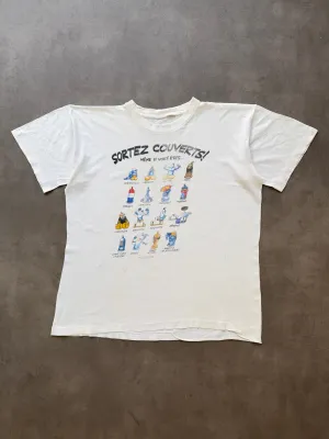 1980s Condoms meme faded tee (L) Soft Base