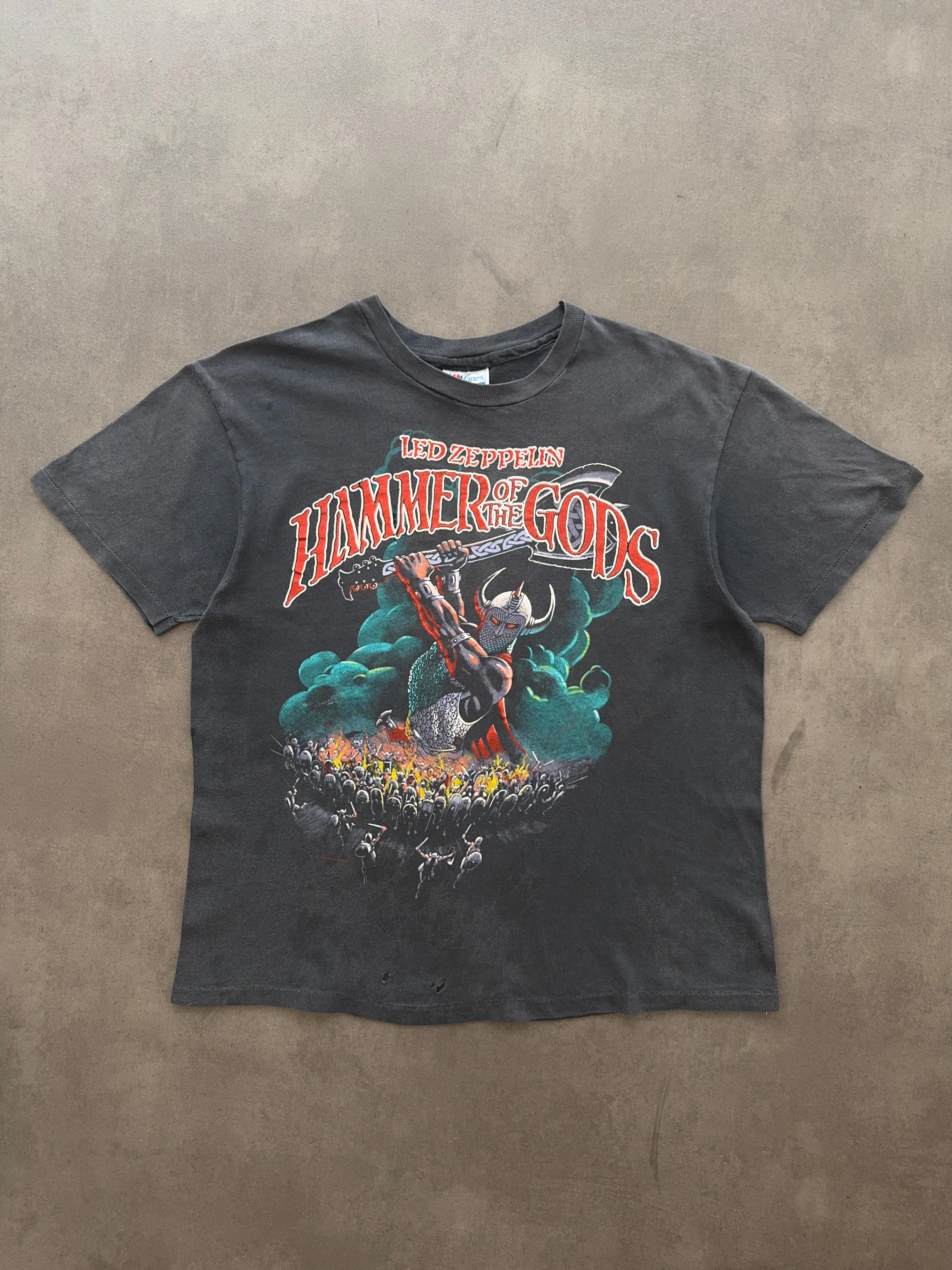 1980s Led Zeppelin Hammer of God faded tee (M) Bohemian style