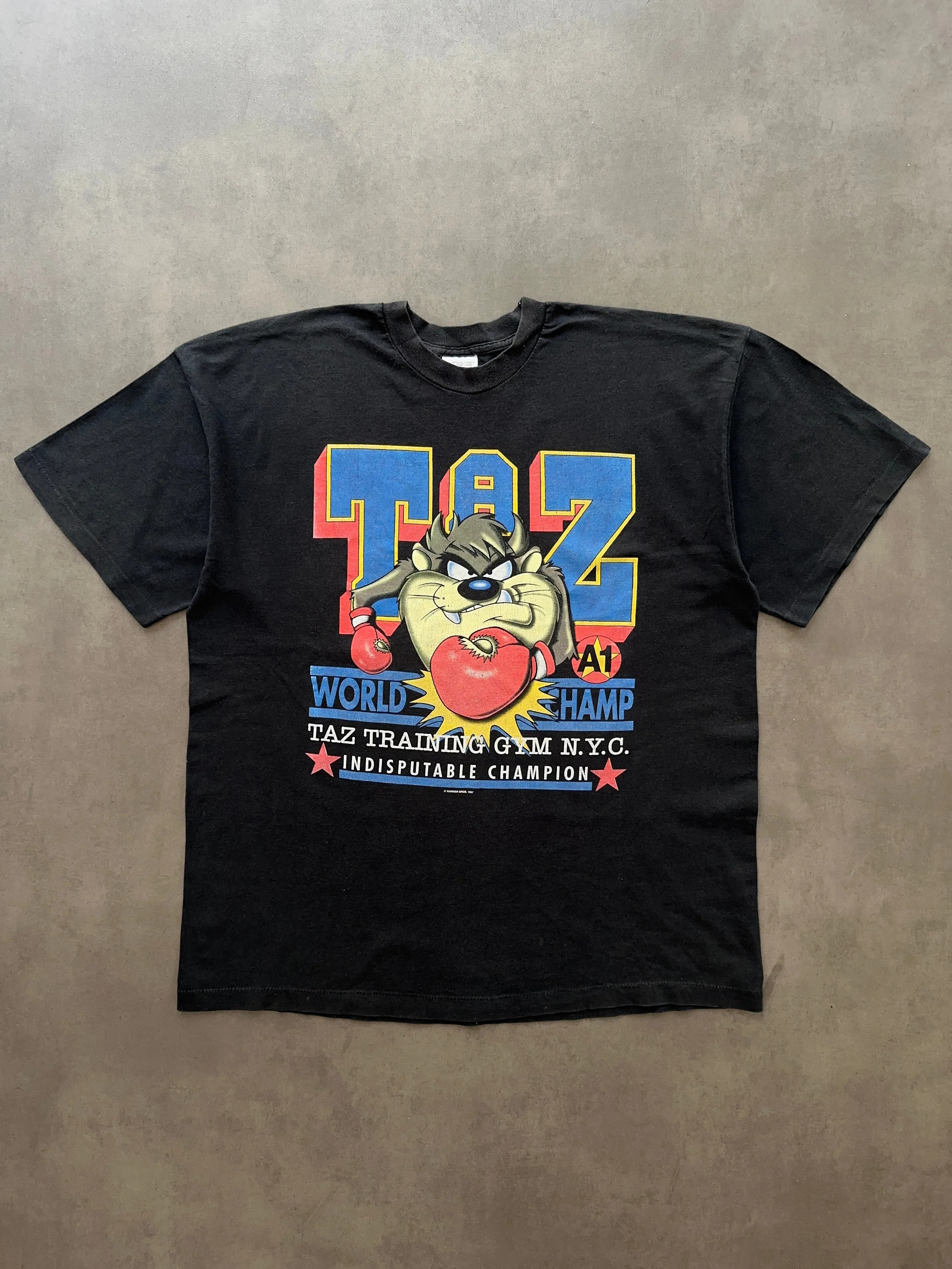 1990s Taz looney tunes Faded tee (XL) Relaxed Fit Design Seam Free Shoulders