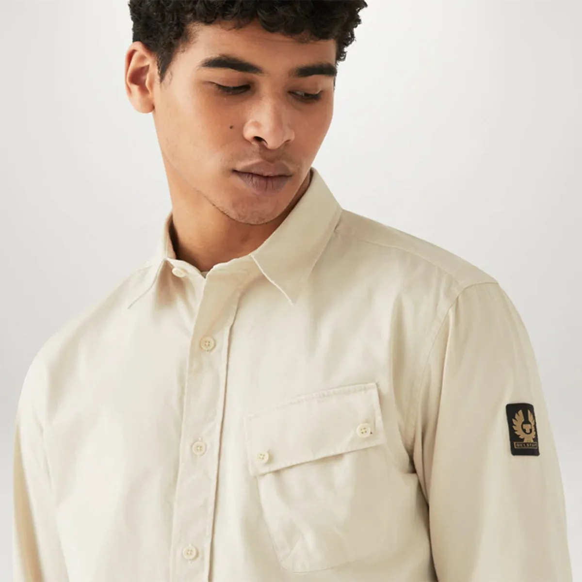 Indoor Comfort Durable Ribbed Hem Belstaff - Pitch Shirt in Fawn