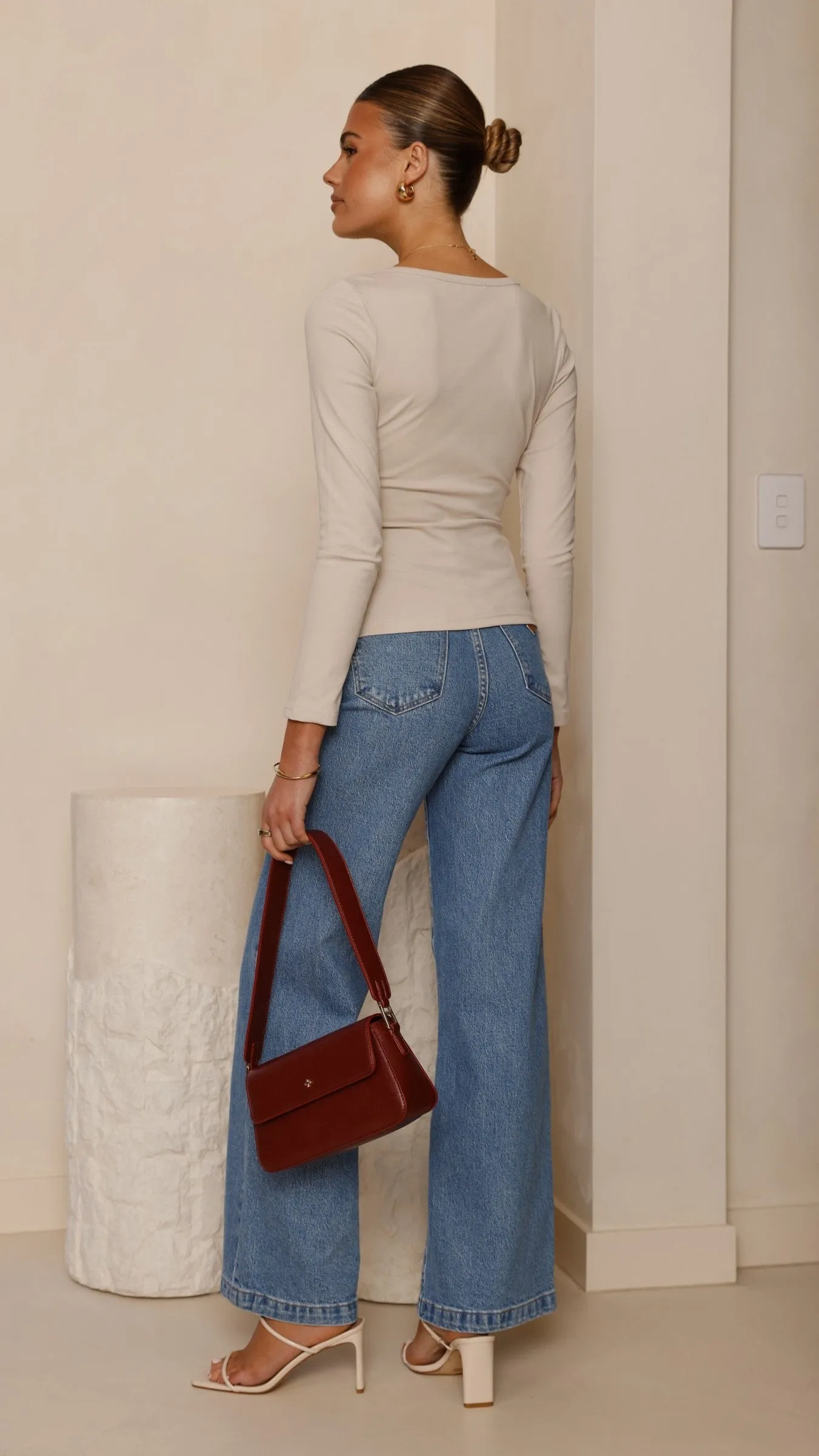 Sheer Fit Ice Fit Addison Long Sleeve Top - Stone