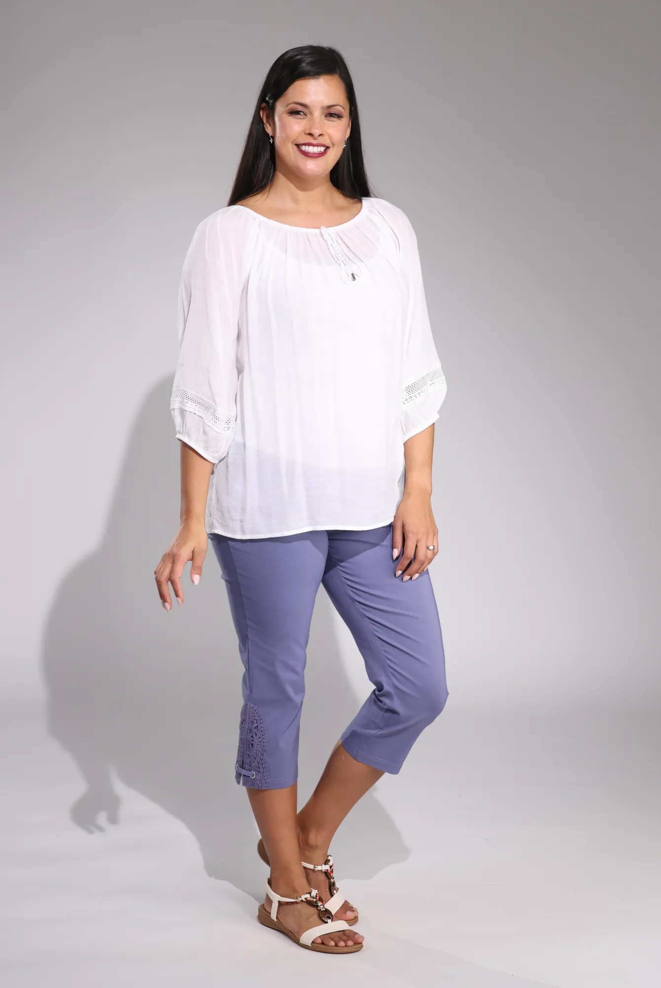 High Waist Freedom Fit Mid Calf Pants | LAVENDER | 6301C1