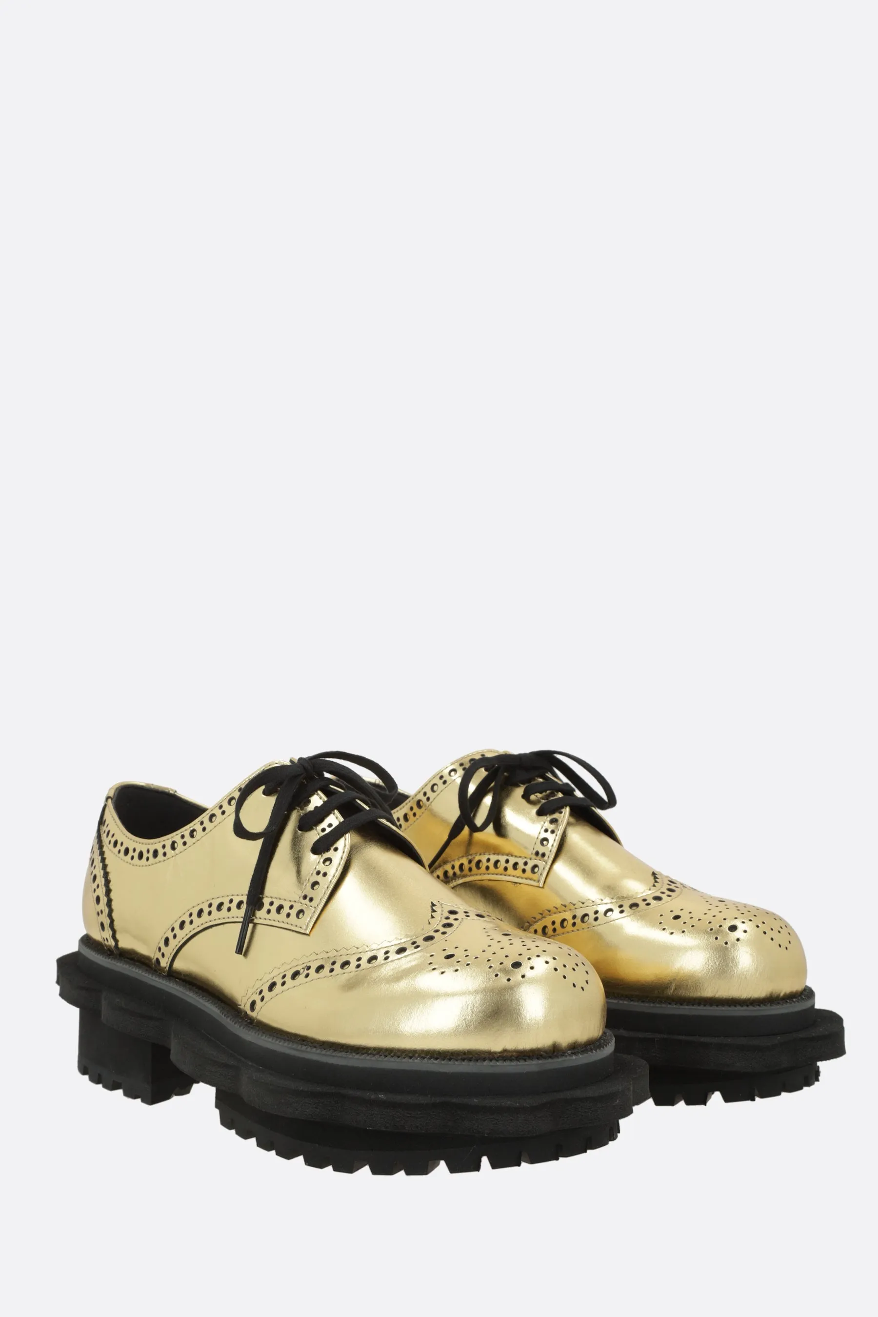 platform derby shoe in metallic leather Light support Dawn Pace