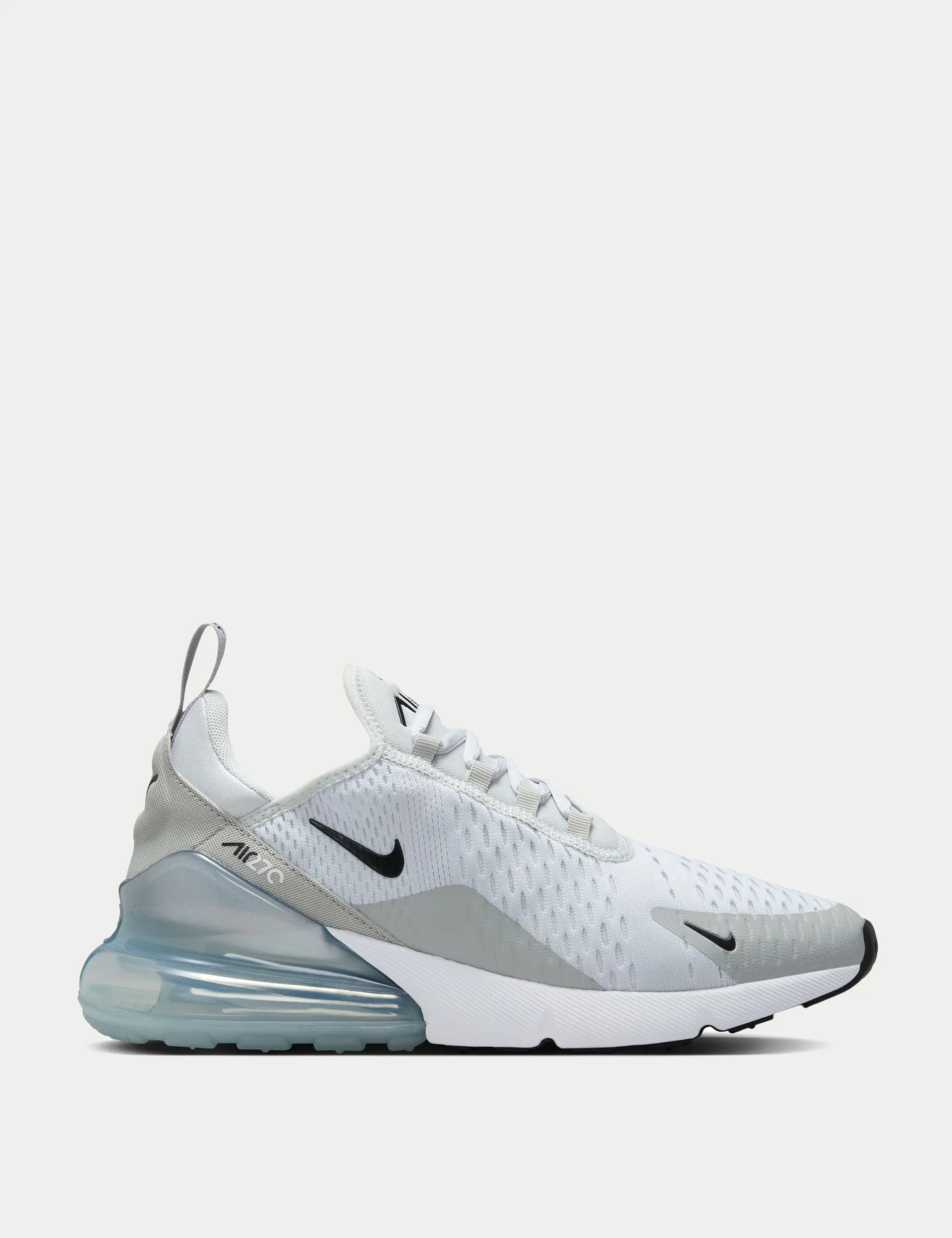 Air Max 270 Shoes - Pure Platinum/Black/Light Smoke Grey Slip Easy