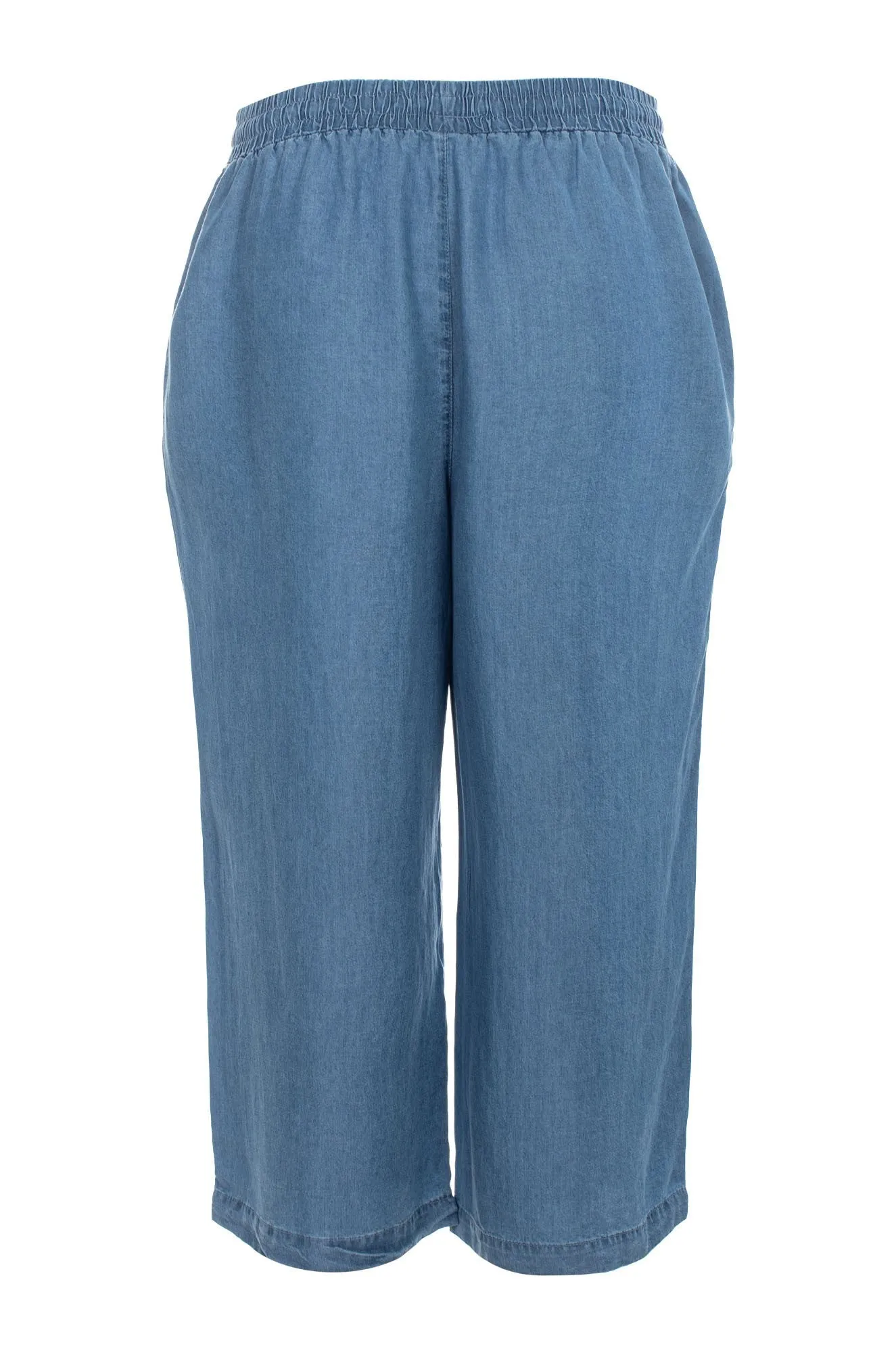 Sporty Look Mid Calf Pants | LIGHT INDIGO | 6636C1