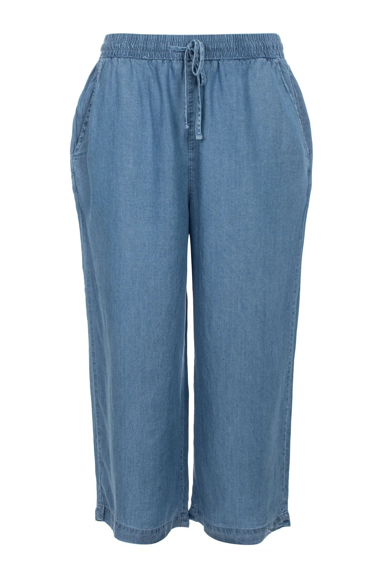Mid Calf Pants | LIGHT INDIGO | 6636C1 Back pockets