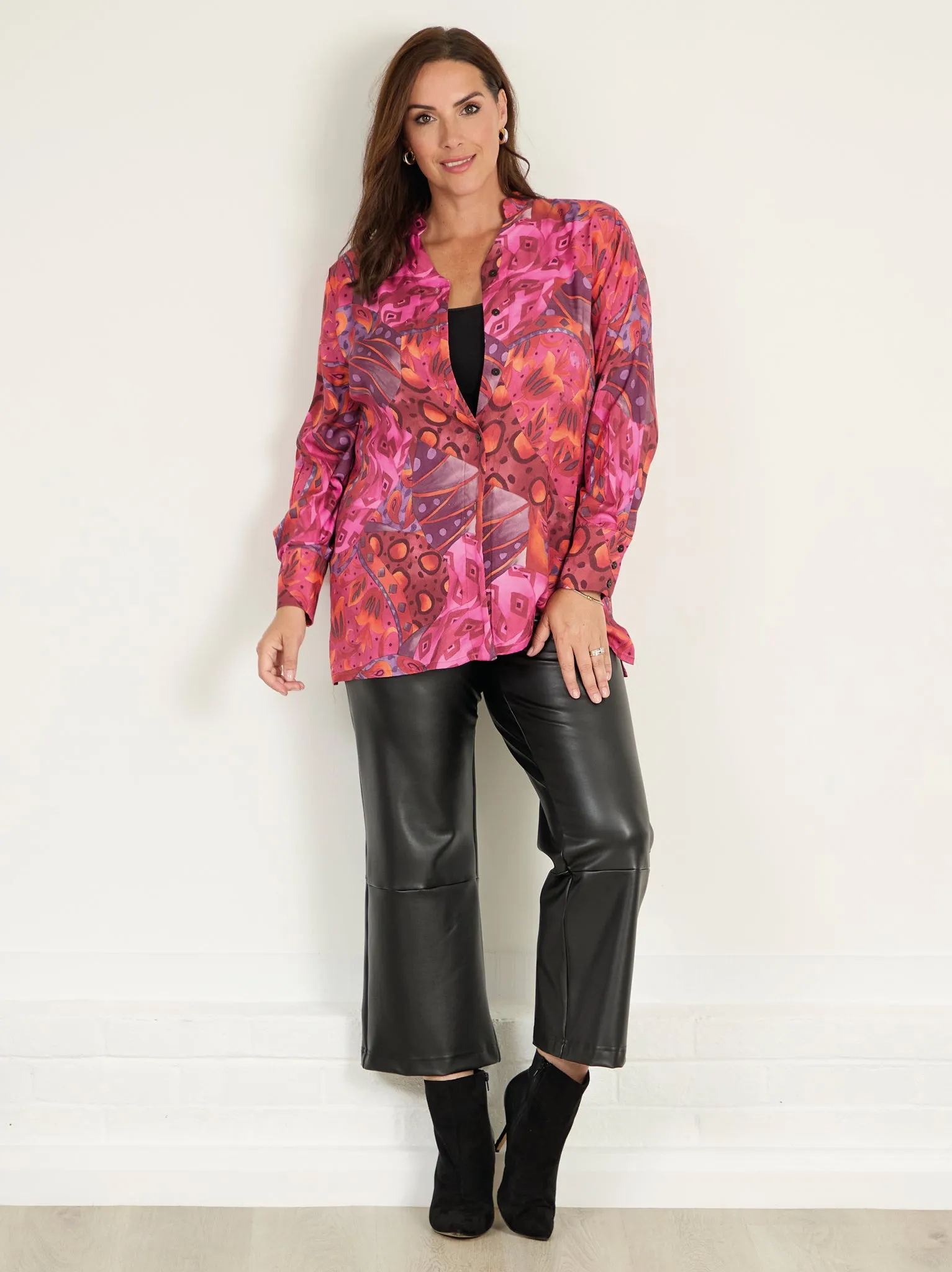 Daywear Joella by ROBELL Faux Leather Trousers - Black