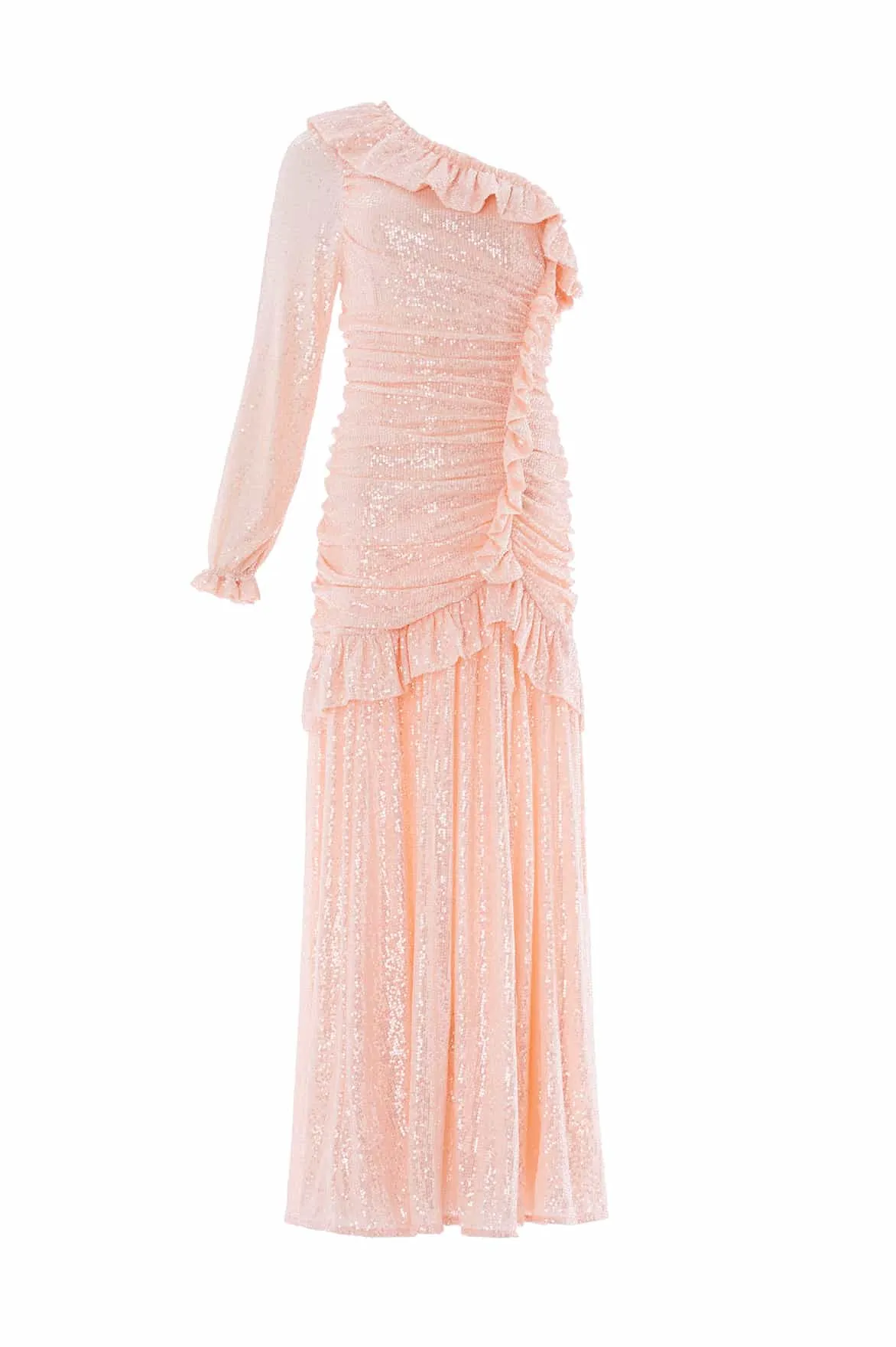 Texture Style Lawn Soft Alessia One-Shoulder Gown