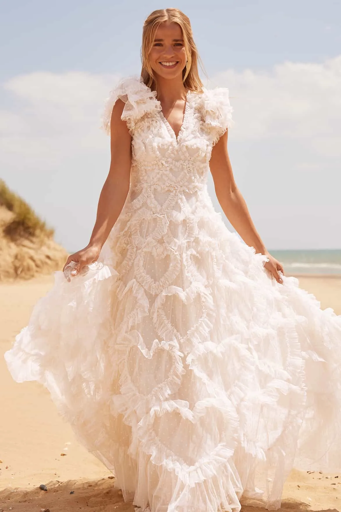 Smooth Finish Amorette V-Neck Gown