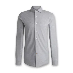 Quick Comfort Design Day-to-Day Comfort Boss - P-Hank-Spread Slim Fit Shirt in Light Grey