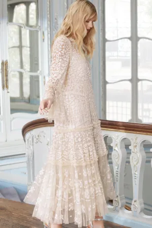 Annie Sequin Tiered Ankle Gown Noble Aura