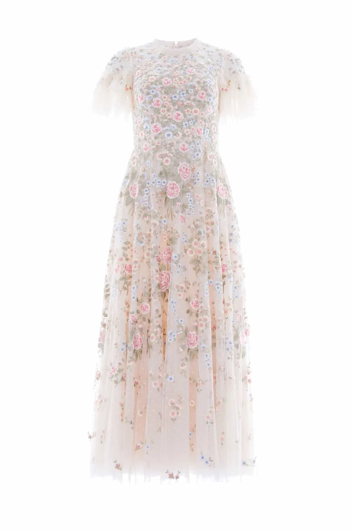 Bloom Zone Antoinettes Floral Round Neck Ankle Gown
