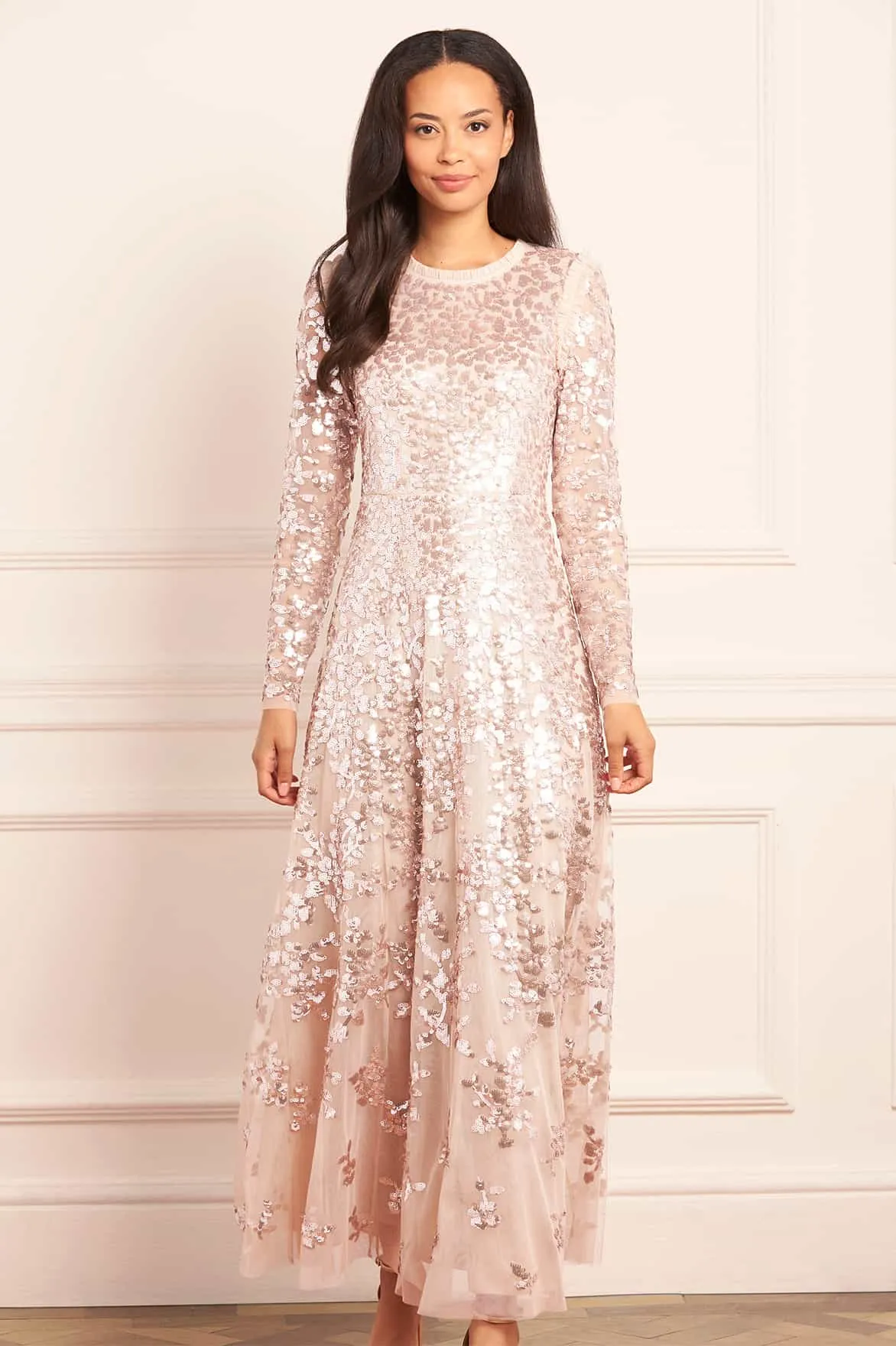 Modern Staple Rosanna Lattice Round Neck Gown