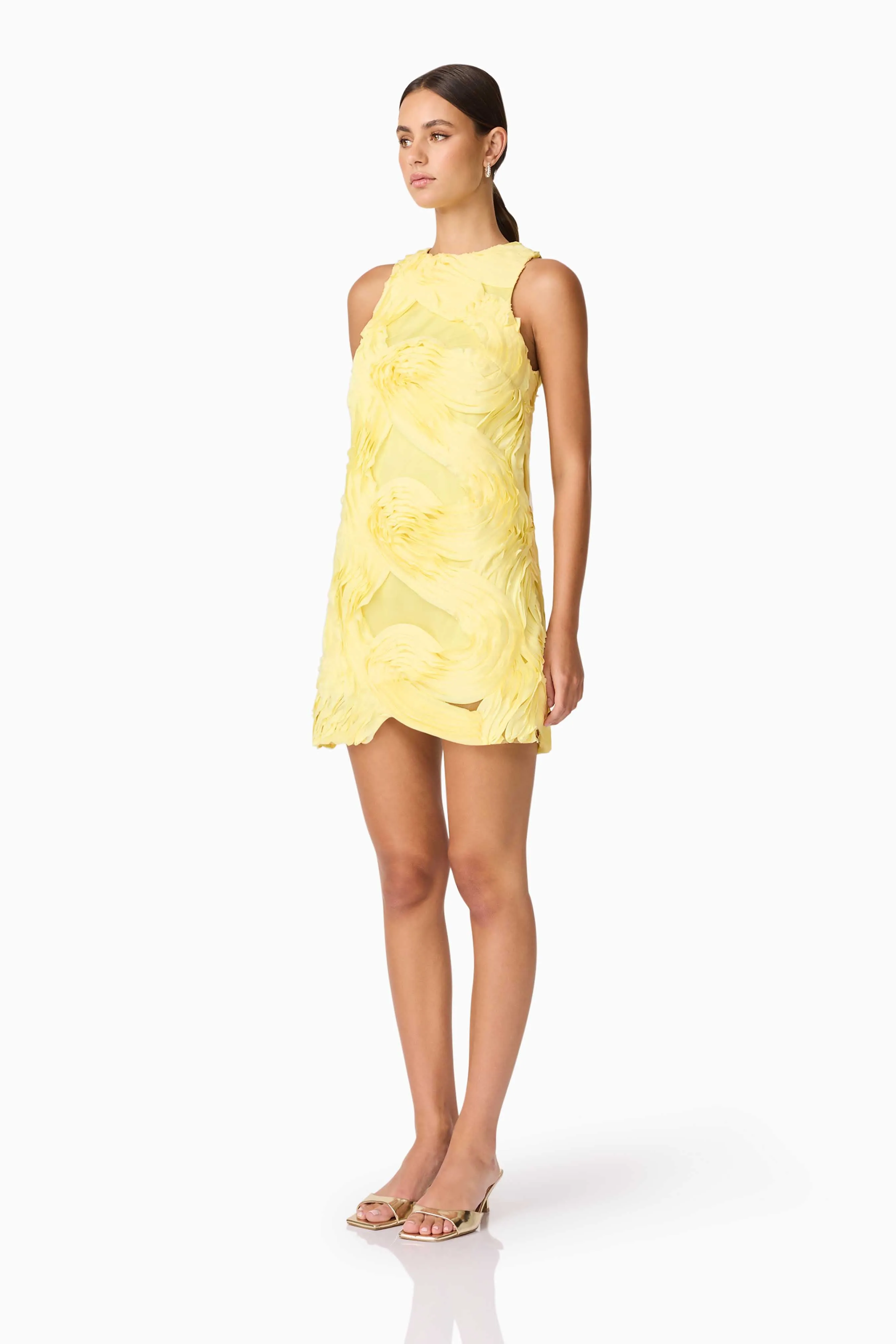 Asher Mini Shift Dress in Yellow Machine-washable garden party