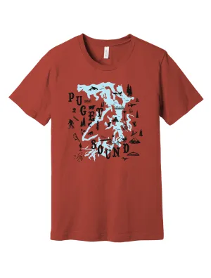 Puget Sound Map ?? Unisex T-Shirt Timeless Comfort Limited Edition