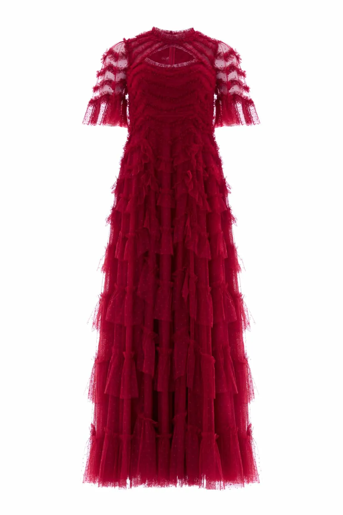 Ruched-Detail Aviana Short Sleeve Gown