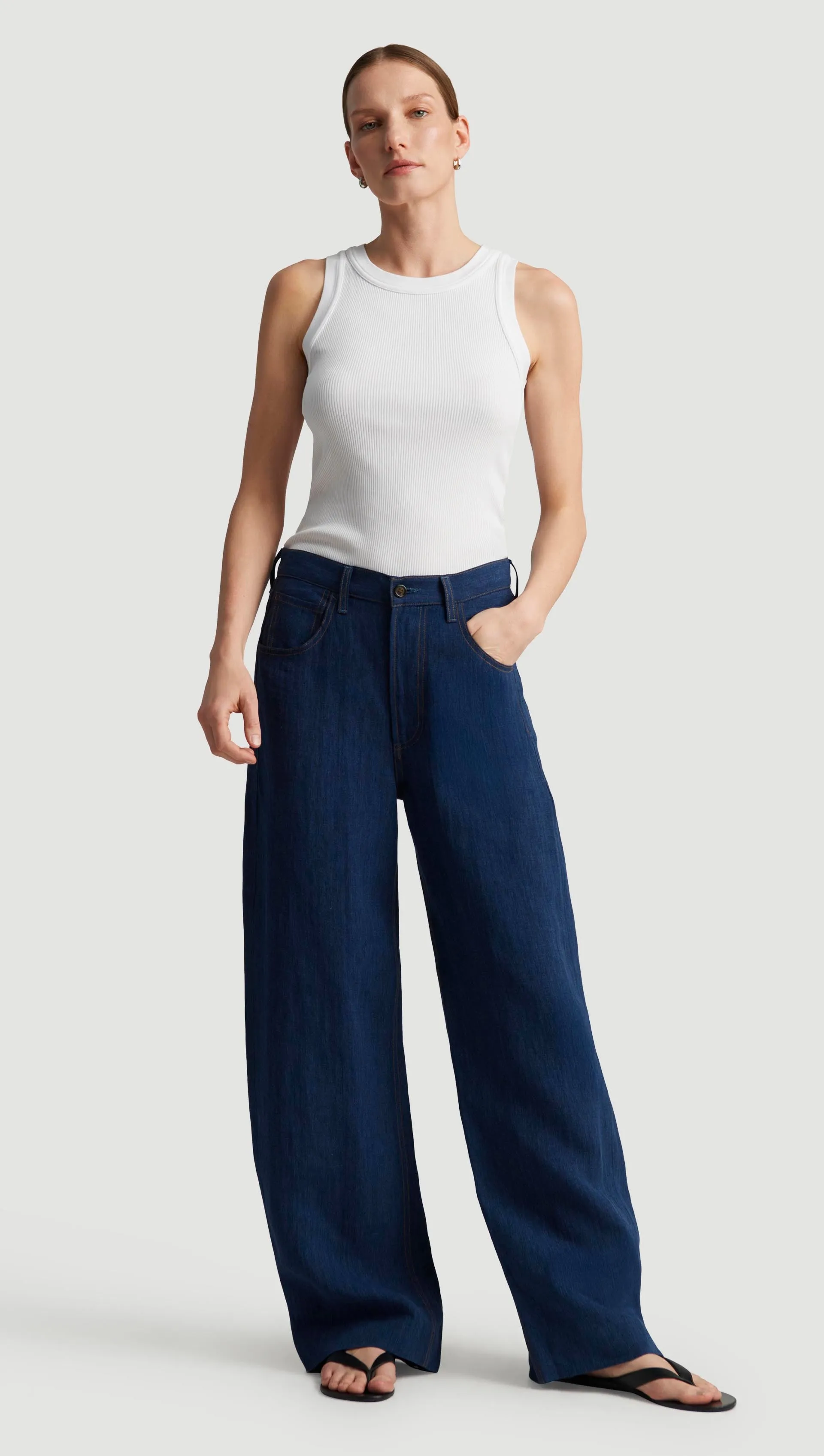 Ayla Baggy in Linen | Denim Cozy Wear