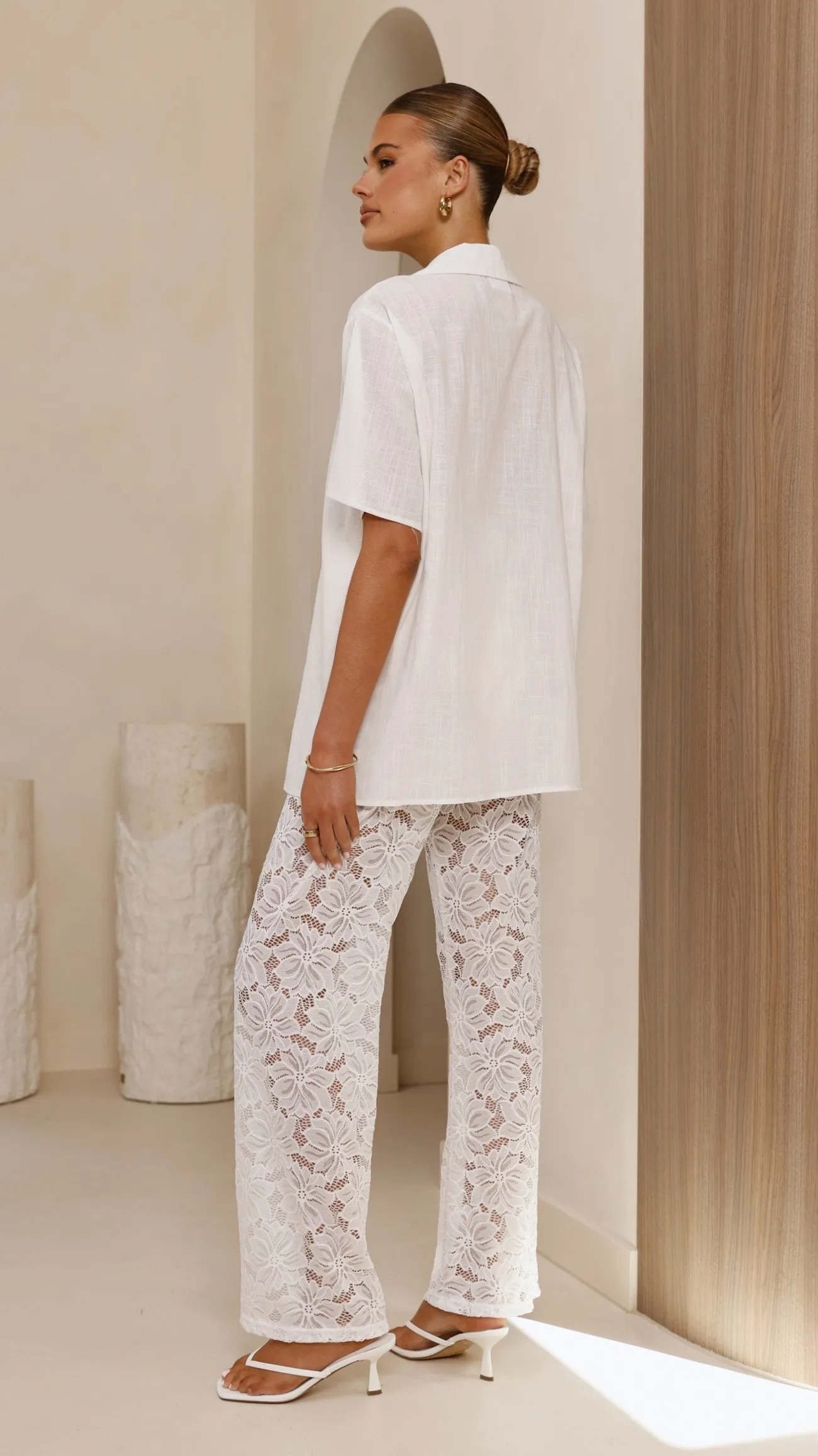 Azura Shirt And Pants Set - White Soft Joggers