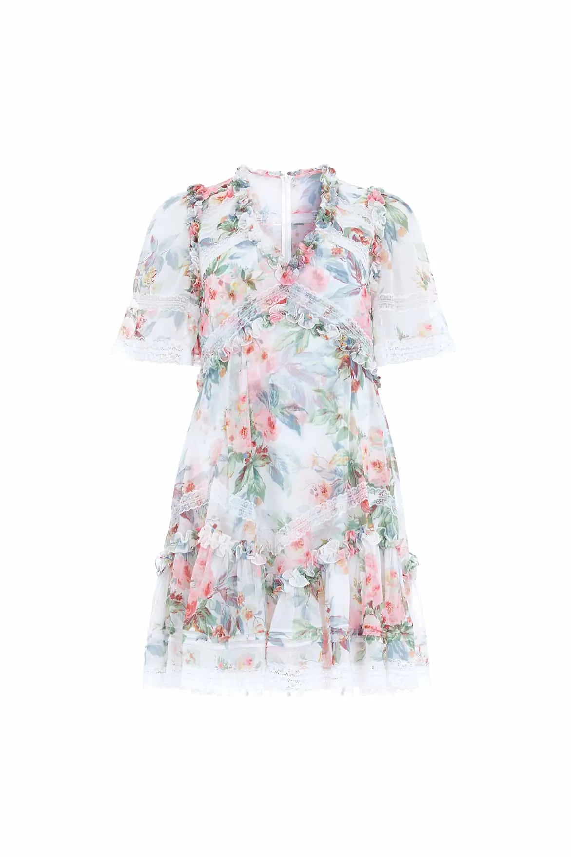 Paradise Garden Sonata Georgette Micro Mini Dress Polished Style Fitted Shape