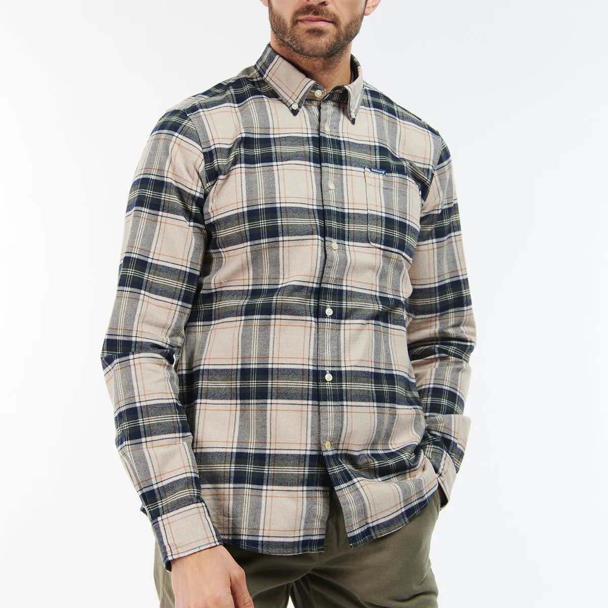 Barbour - Betsom Tailored Fit Shirt in Stone Marl Eye-Catching