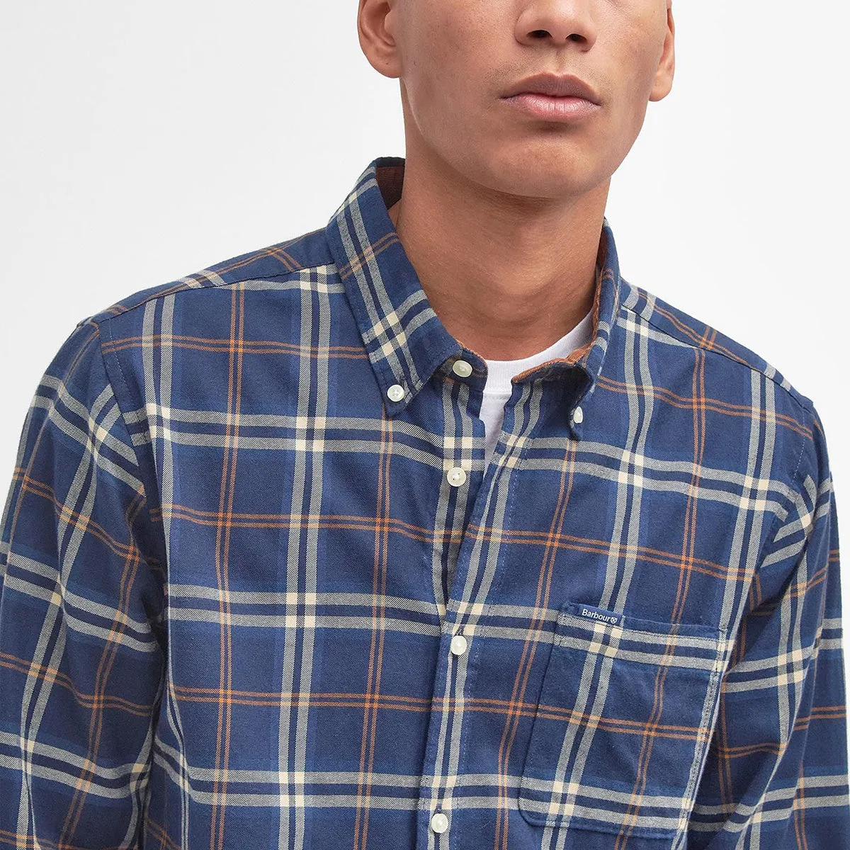 Easy Look Barbour - Crossfell Tailored Fit Shirt in Blue