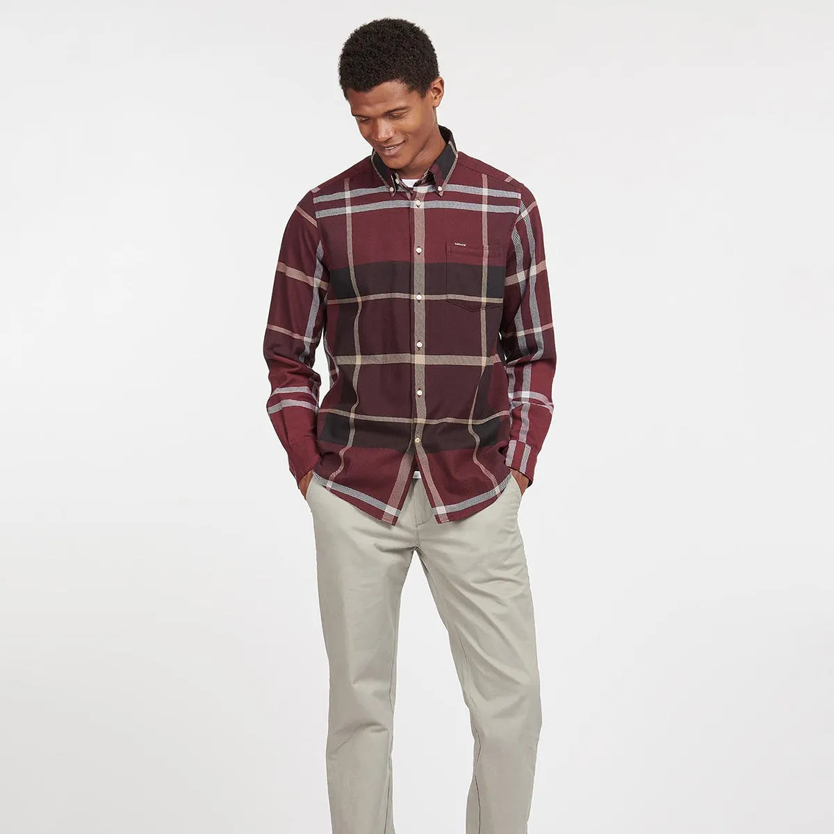 Barbour - Dunoon Tailored Shirt in Winter Red Light Wear Ethically Sourced Material