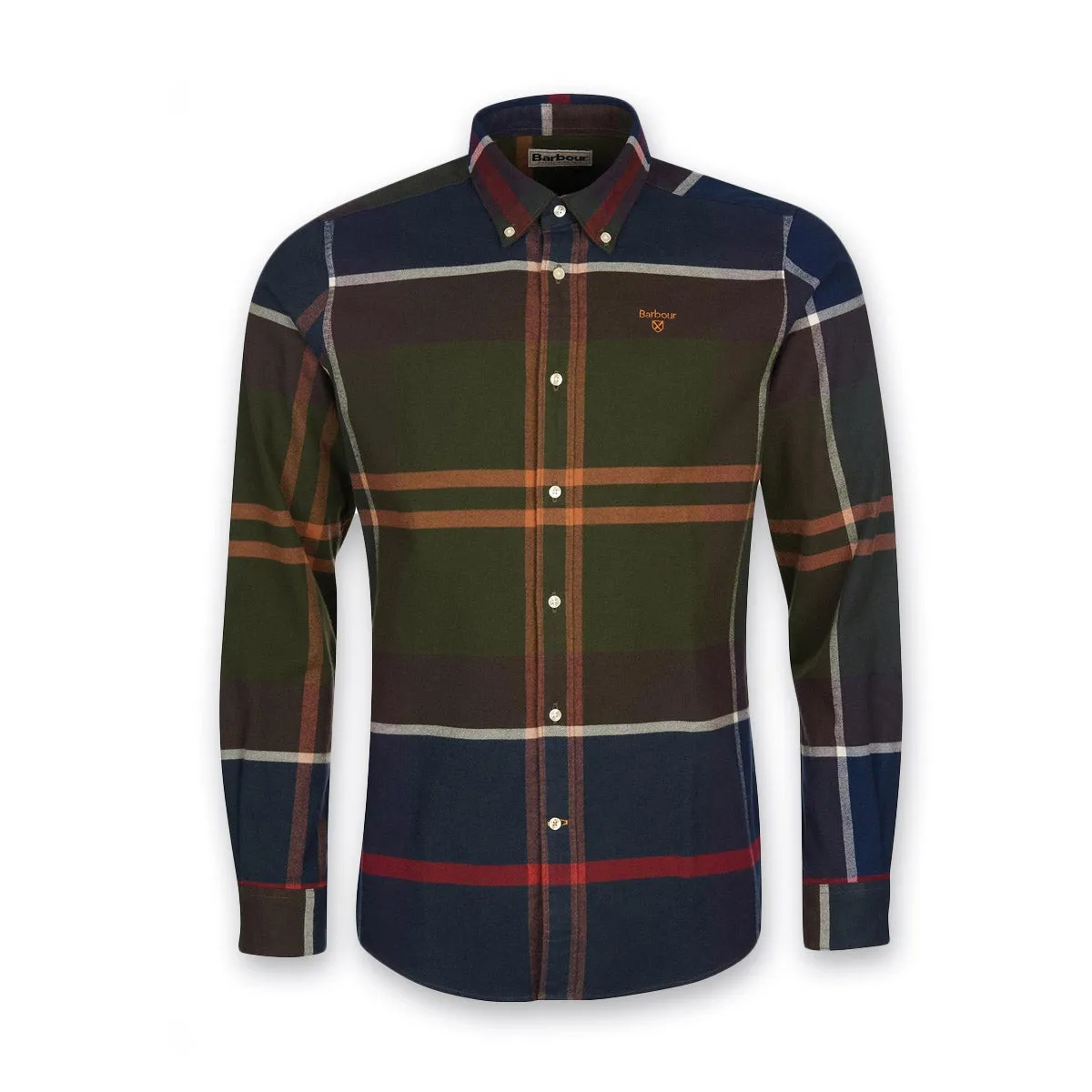 Simple Layer Barbour - Iceloch Tailored Fit Shirt in Green Tartan