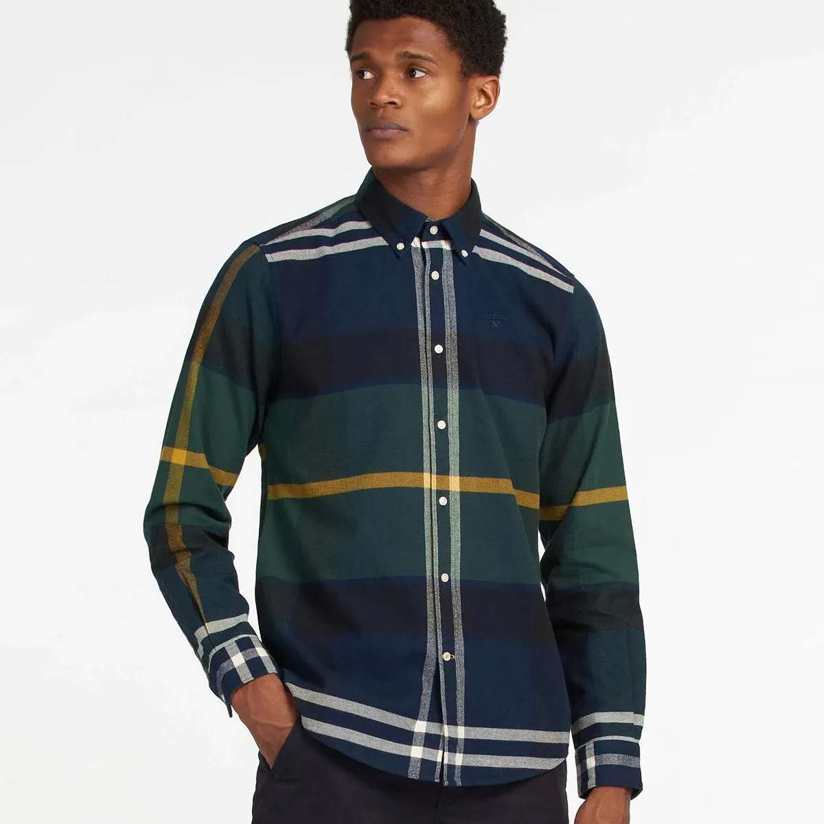 Barbour - Iceloch Tailored Fit Shirt in Seaweed Tartan Minimal Layers Minimal Fashion