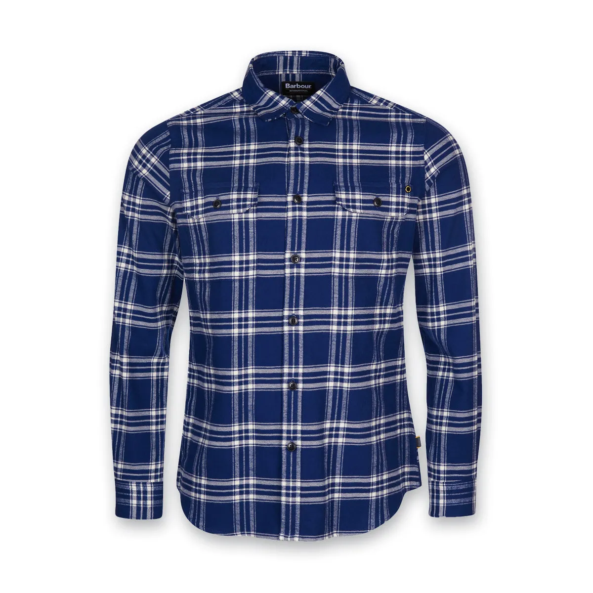 Barbour Intl. - Tailored Fit Bold Check Shirt in Blue hypoallergenic Flexible Ribbed Cuffs