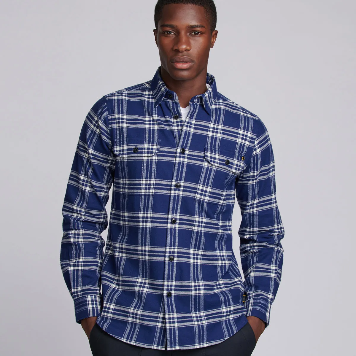 Barbour Intl. - Tailored Fit Bold Check Shirt in Blue Casual Choice Wear