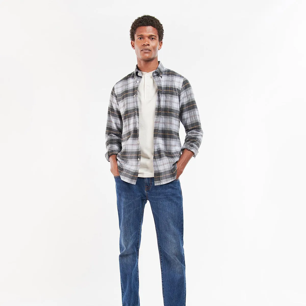 Barbour - Kyeloch Tailored Fit Shirt in Greystone Summer Essential Wrinkle Resistant Cloth