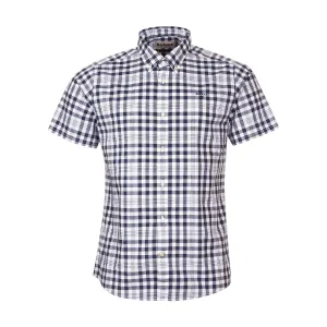 Sun Protection Barbour - Middlet Gingham Check Shirt In White/Navy