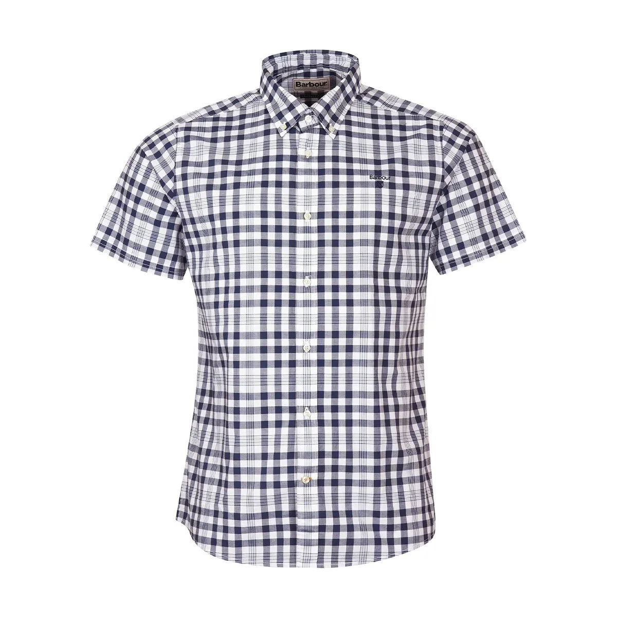 Sun Protection Barbour - Middlet Gingham Check Shirt In White/Navy