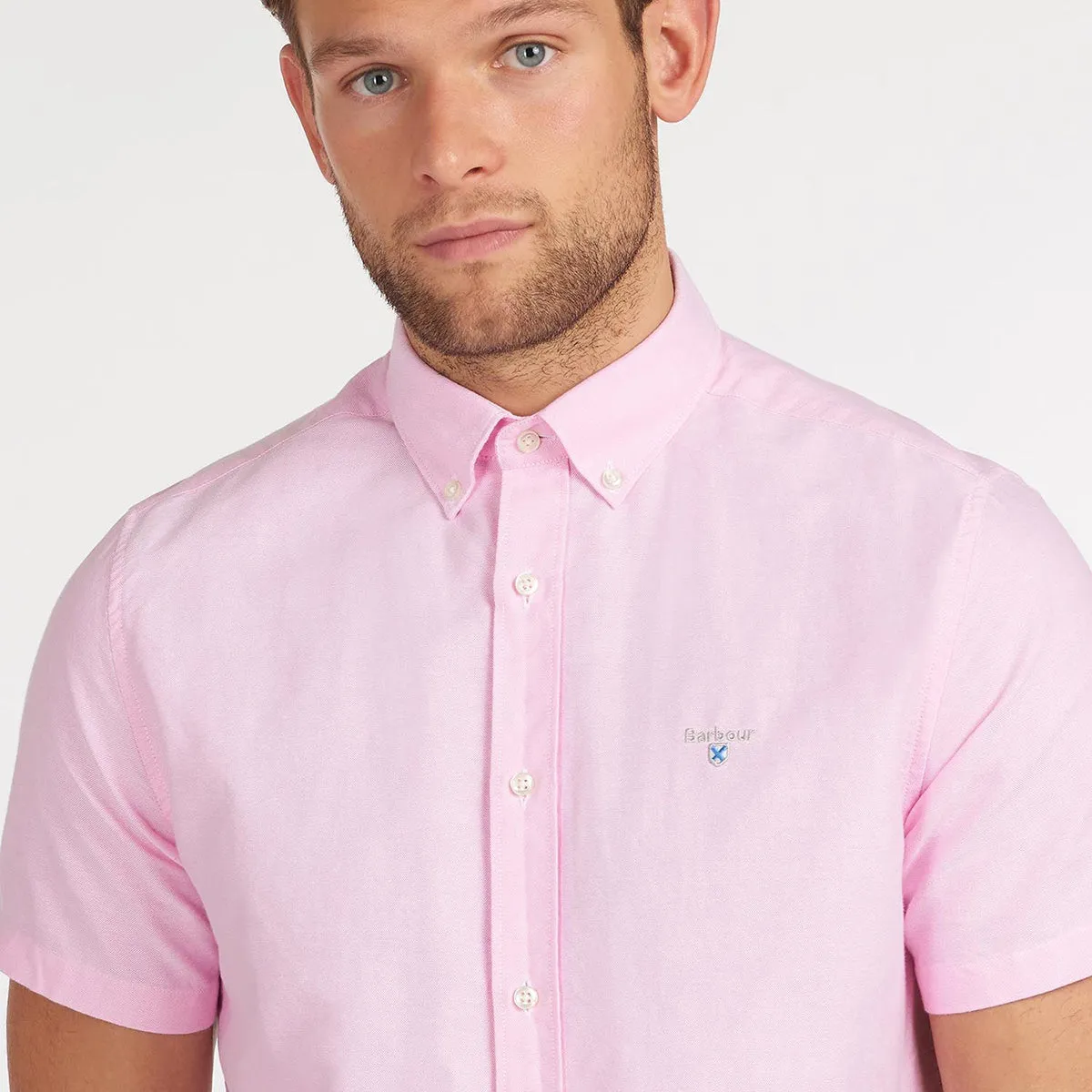 Barbour - Oxford 3 Tailored Fit SS Shirt in Pink Spring Wear Cycling endurance