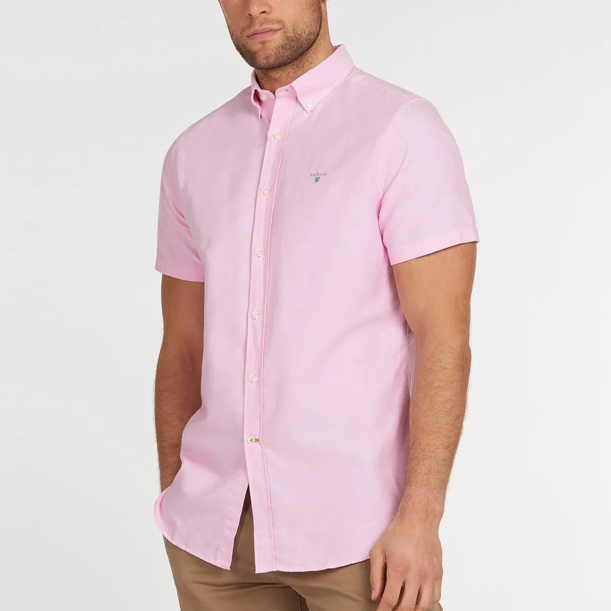 Cozy Comfort Look Elegant Barbour - Oxford 3 Tailored Fit SS Shirt in Pink