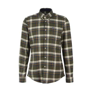 UV Protection Fabric Barbour - Sheildton Tailored Fit Shirt in Olive