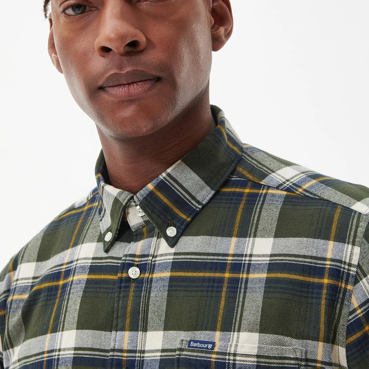 Barbour - Sheildton Tailored Fit Shirt in Olive WrinkleResistant Texture Fit Comfort