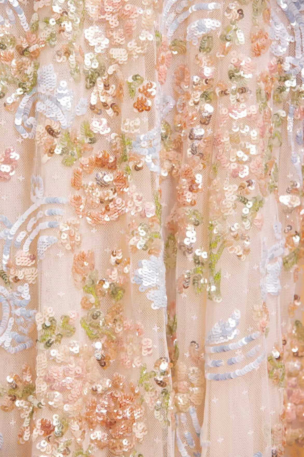 Mood Focused Baroque Floral One-Shoulder Ankle Gown