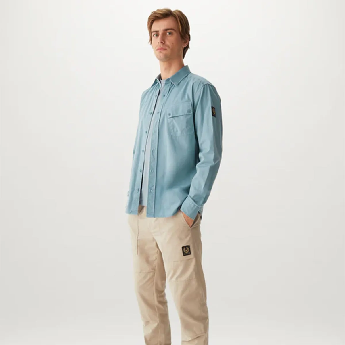 Easy-Going Style Belstaff - Pitch Shirt in Arctic Blue