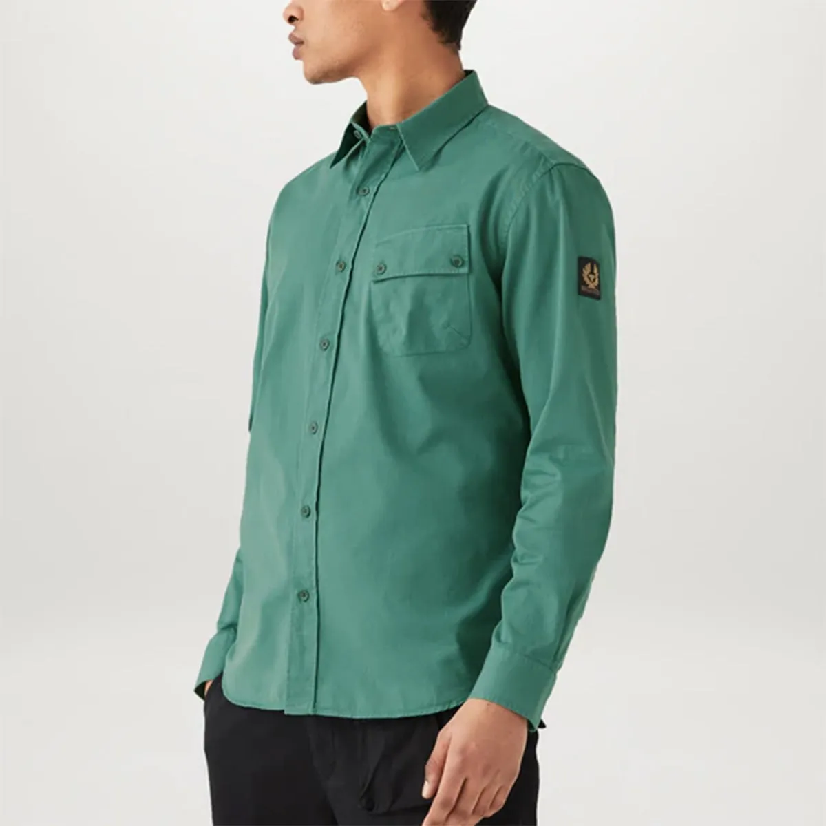 Comfy Layer Wear Belstaff - Pitch Shirt in Faded Teal