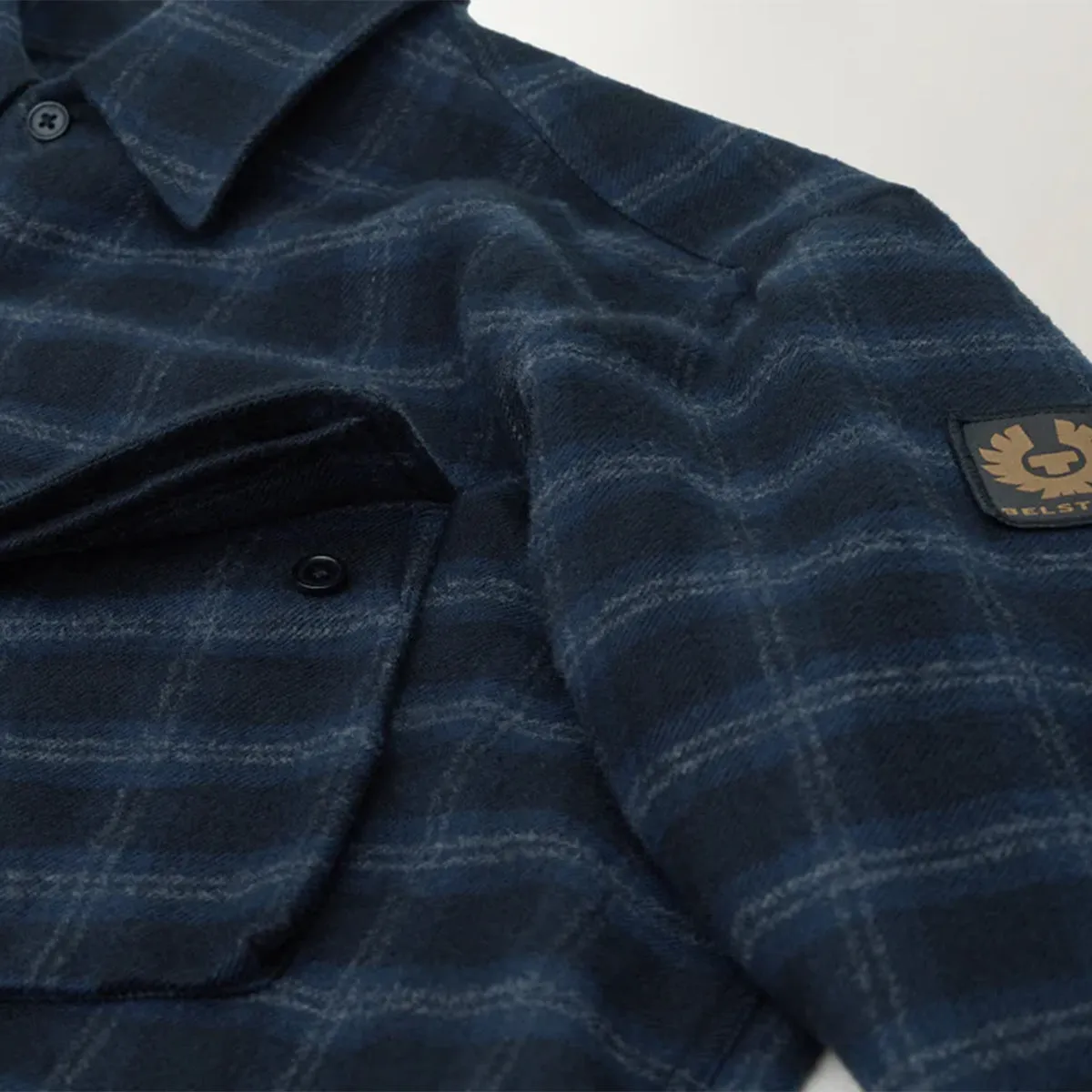 Chill Comfort Belstaff - Scale Check Shirt in Navy/Charcoal