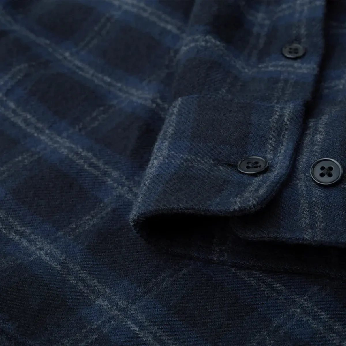 Belstaff - Scale Check Shirt in Navy/Charcoal color blocking PreShrunkCotton