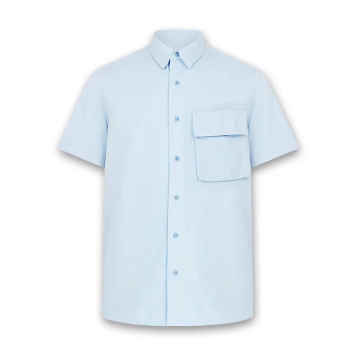 Belstaff - Scale SS Shirt in Sky Blue Relaxed Comfort Look