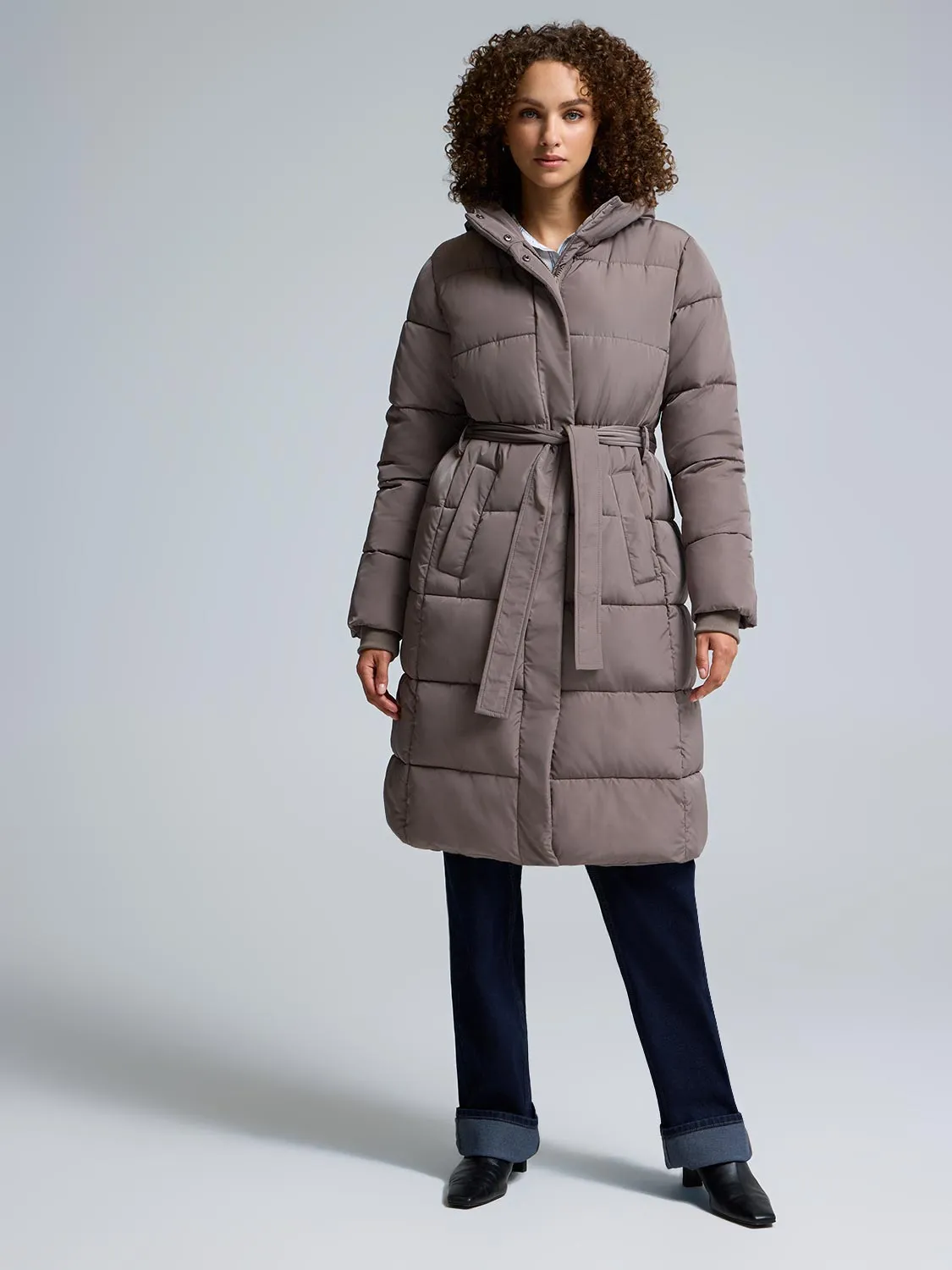 Belted Long Puffer Sport Inspired Style
