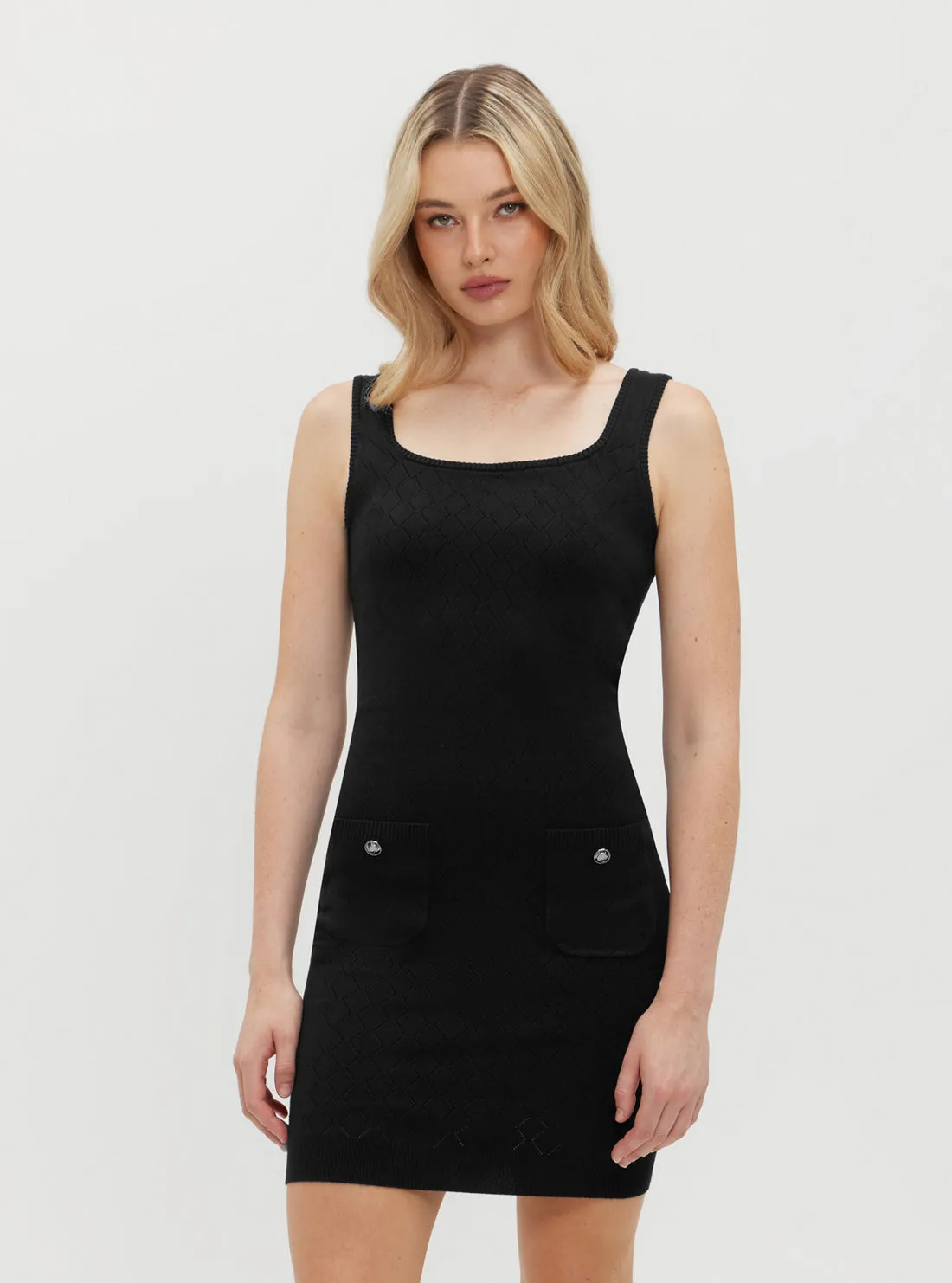 All Gender Cool Look Black Holland Scoop Knit Dress