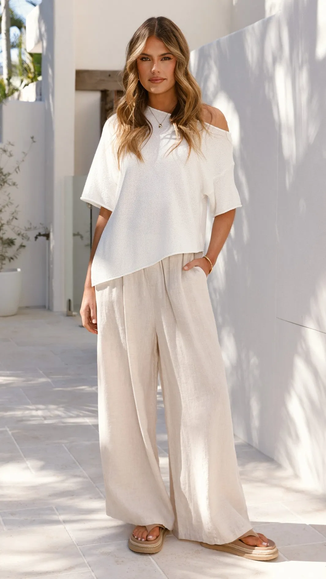 Harbor Style Blair Off Shoulder Tee - White