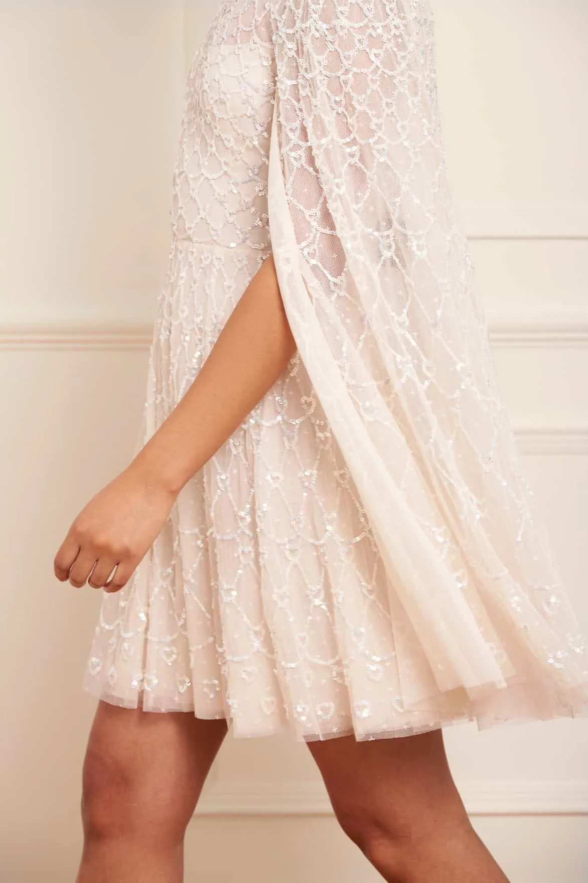 Heart Lattice Micro Mini Dress Delicate Touch Edgy-Look