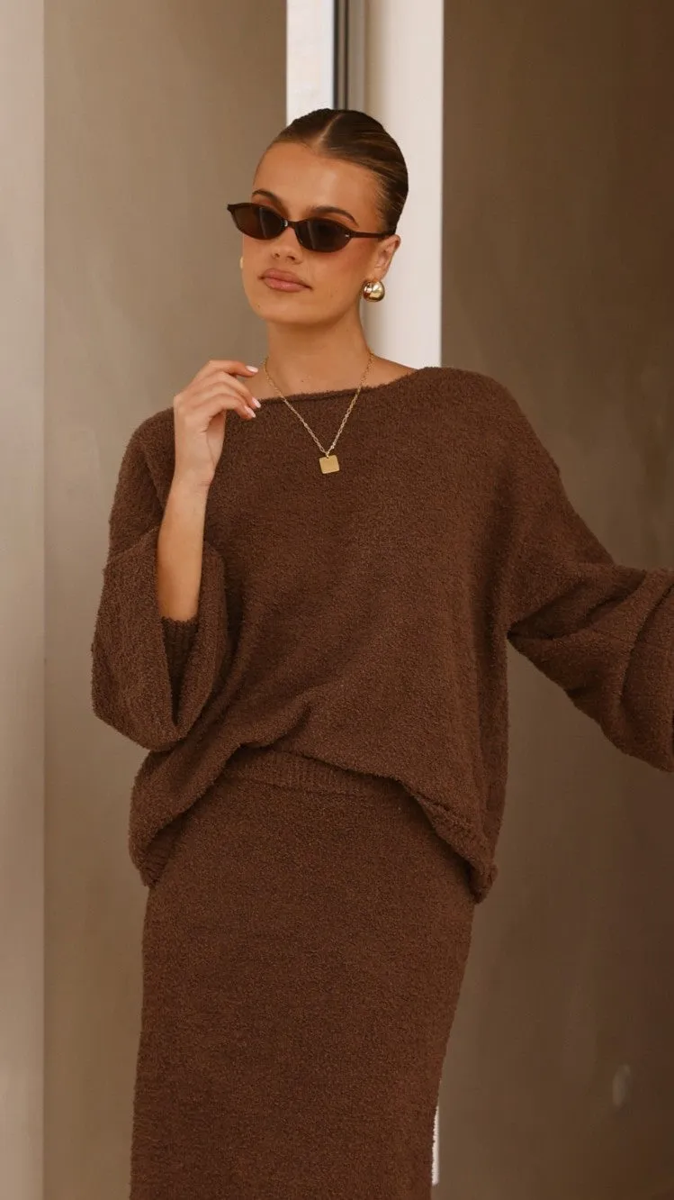 MoistureWickingTechnology Cohen Knit Jumper - Chocolate