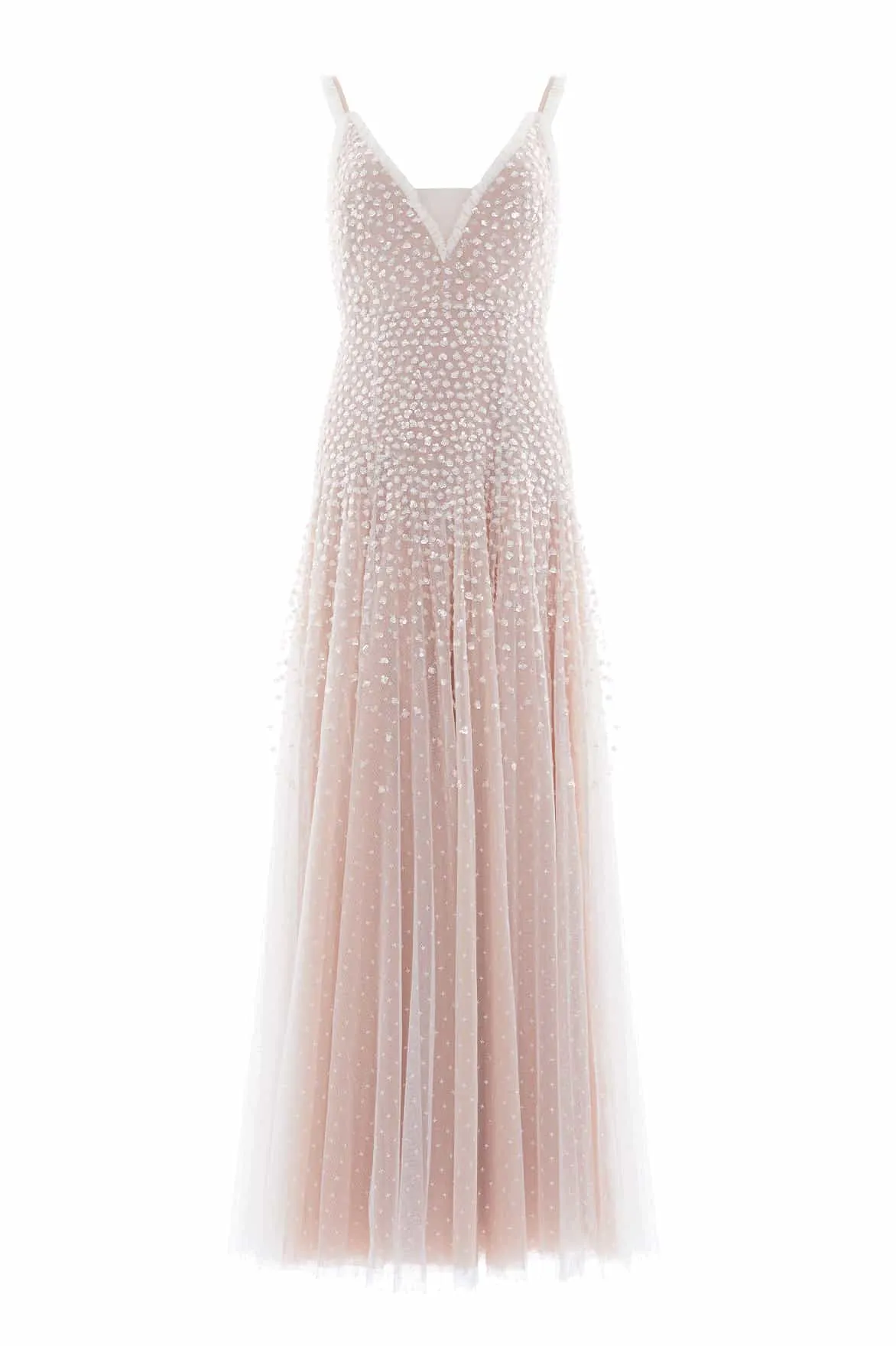 Dress-Up Style Sequin Cascade Cami Plunge Gown